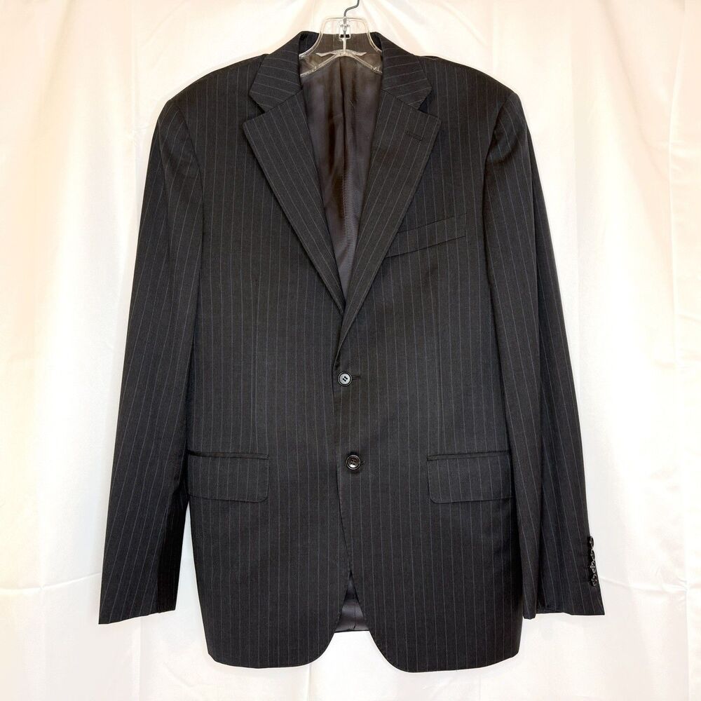 Canali Sport Coat Mens 38 US Blue Pinstripe 100% Wool Blazer Jacket
